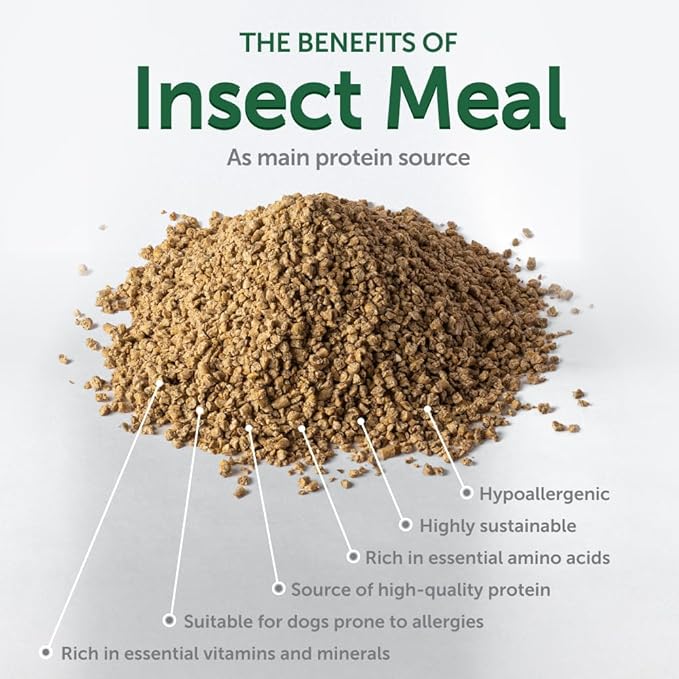 Nature's Protection Dry Dog Food for Puppy & Adult - High Protein Tear Stain Formula - Hypoallergenic Kibble for Small, Medium & Large Breed Dogs with Light Fur (Superior Care - Insect, 22 lb)