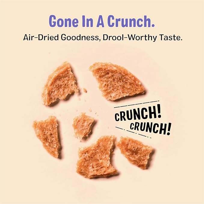 Three Dog Bakery Bark’N Crunch! Chicken Chips, Crunchy Treats for Dogs, Single Ingredient, High Protein Snacks, No Artificial Flavors or Colors, Made in The USA, 4oz.