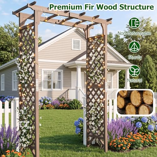 85" Wooden Garden Arch Trellis