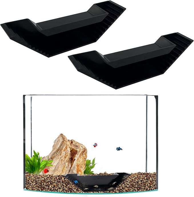 2 PCS Shrimp Underground Viewing Tunnel, Fish Hideout Natural Habitat Aquarium Breeding Cave, Aquarium Decor for Cherry Shrimp and Small Fishes, Black