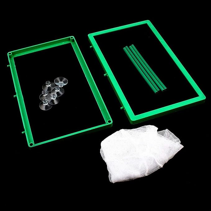 COMOK Fish Hatchery Breeder Box Aquarium Separation Net Nylon Incubator Mesh Fish Breeding Tanks Isolation Box Green Rectangle
