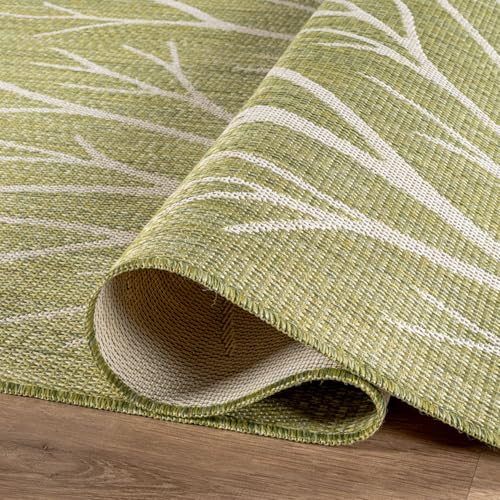 Washable Indoor Outdoor Rug 5x7 Modern Area Rugs Branch Pattern Non Shedding Waterproof Easy Clean Patio Deck Porch Living Room Bedroom Garden RV (35 Sq Ft)