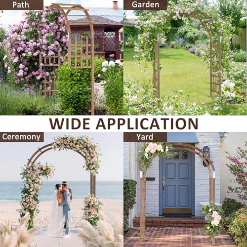7Ft Brown Wooden Arbor Arch