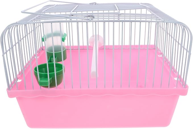 Bird Carrier Travel Cage Parrot Carrying Cage for Birds and Small Animals（Pink）