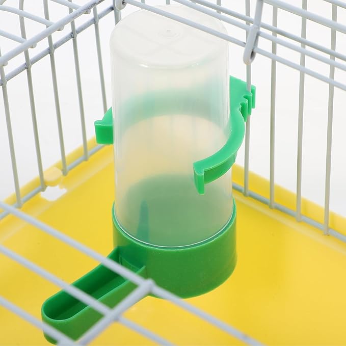 Besportble Portable Bird Cage for Travel with Food Box and Waterer Spacious Parakeet Carrier with Perch for Lovebirds and Small Birds Durable Yellow Design