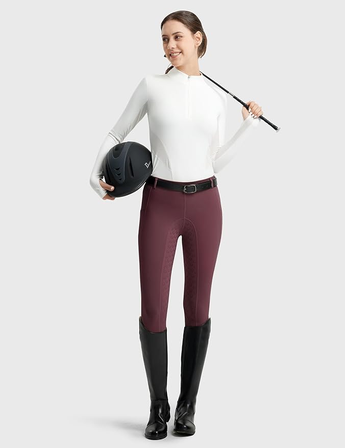FitsT4 Sports Women's Full Seat Riding Tights Active Silicon Grip Horse Riding Tights Equestrian Breeches