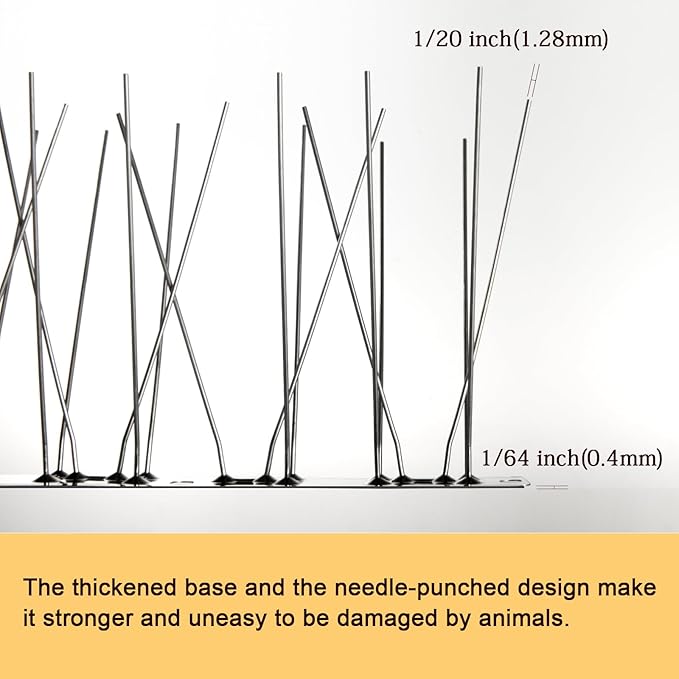 OFFO Bird Spikes with Stainless Steel Base, Covers 134.6 Feet(41m) Durable Bird Spikes Arrow Pigeon Spikes Fence Kit for Keeping Small Bird, Crows and Woodpeckers Away