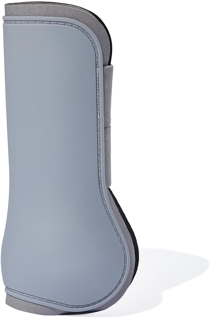 HORZE Adepto Open Front Tendon Boots | Durable Shell with Neoprene Lining - Steel Grey - Pony