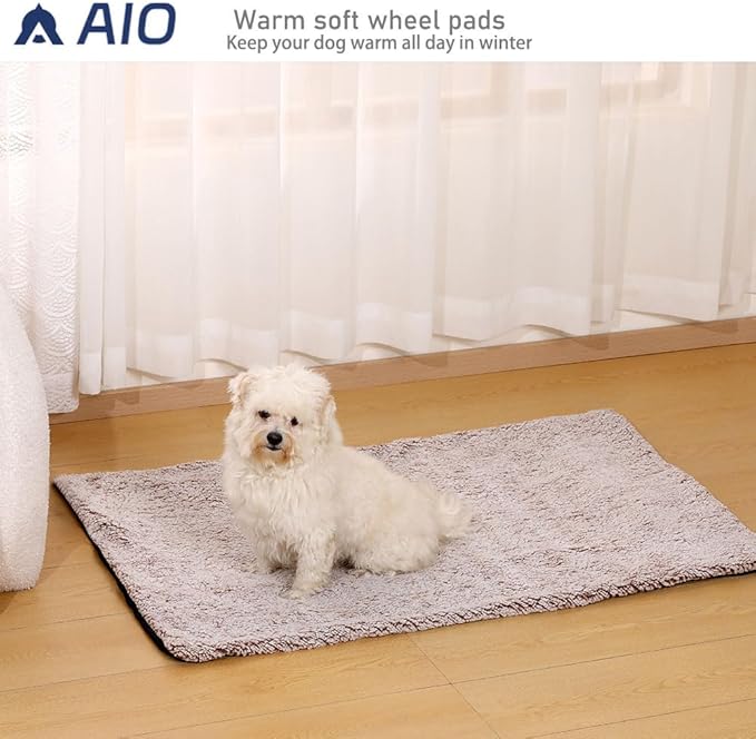 Heated Cat Bed Self Warming Cat Bed Advanced Extra Warm Thermal Pet Pad for Indoor Outdoor Pets with Removable Cover Non-Slip Bottom Washable Non Electric Self Heating Cat Dog Mat Brown 27.5*45.3inch
