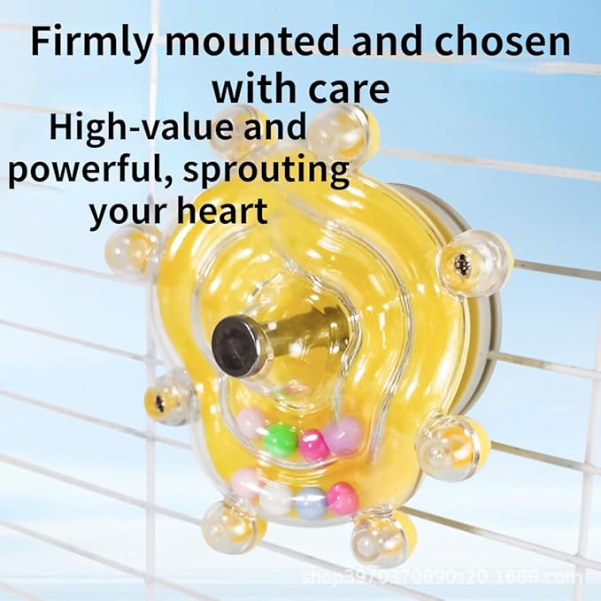 Parrot Spinner Toy, Funny Parakeet Toy Interactive Parrot Toy Bird Toy Spinning Rattle Cockatiel Toys Bird Cage Accessories for Entertainment Chewing Exercise (Blue)