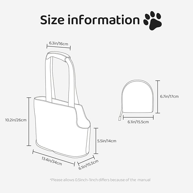 Custom Dog Carrier Purses Personalized Crossbody Puppy Carrying Bag Add Your Pet Photo Name Text Soft-Sided Sling Cat Pouch for Outdoor Hiking Traveling Subway Shopping (Style1)