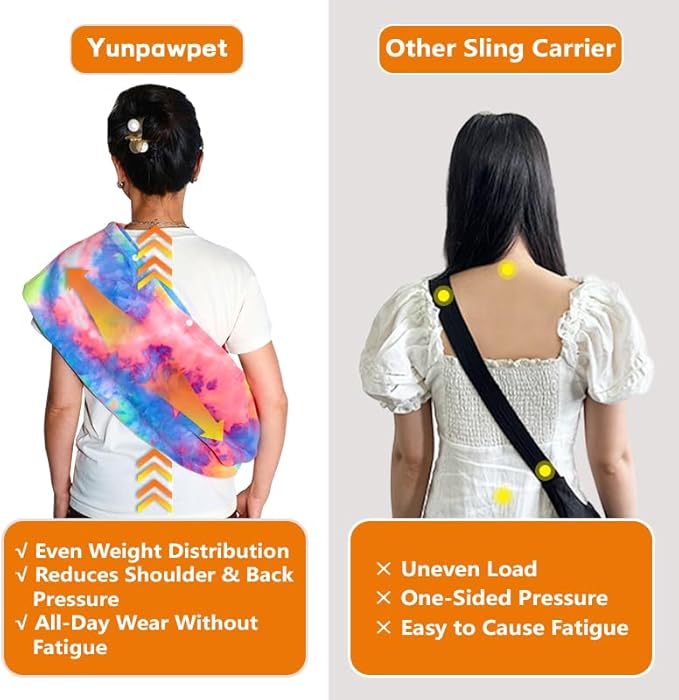 Dog Carrier Sling,Indoor Comfort Adjustable Cat Sling Carrier,with Front Pocket and Seat Belt Dog Carriers for Small Dogs Machine Washable,Suitable for Family Outdoor Use (Large, Fruits)