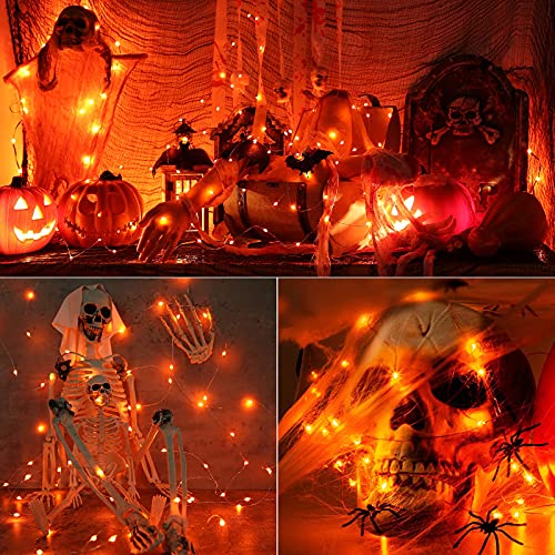 Orange Battery Halloween Fairy Lights with Remote 17.48 ft 50 LED (34.96 Foot)