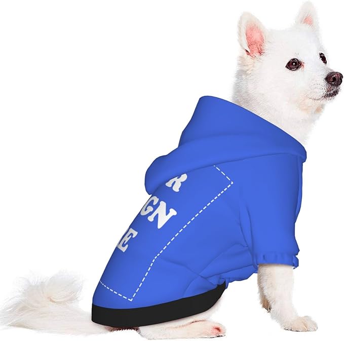 Dog Clothes, Custom Dog Hooded Sweatshirt, Personalized Pet Costume Robe Shirt with Text/Image/Club Name/Pet Shop Logo for Small Medium Large Dogs and Cats, RoyalBlue, S