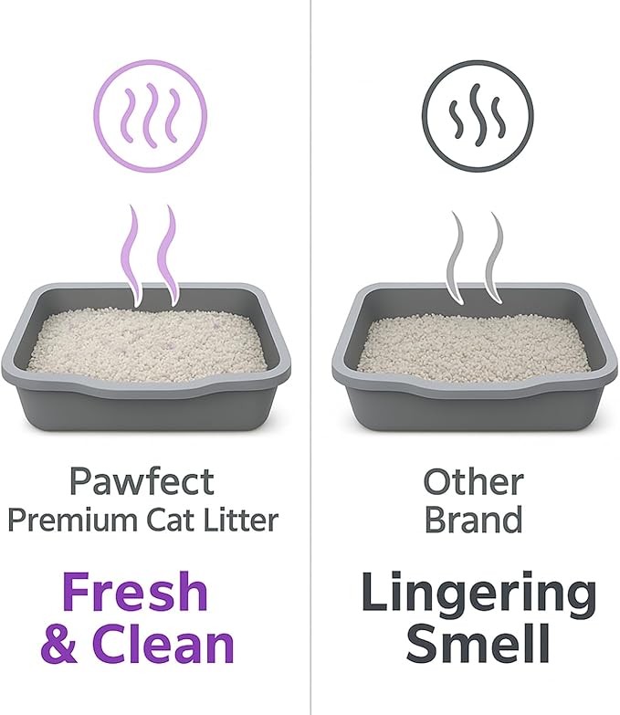 Lavender Scented Clumping Cat Litter – 9.6 lb / 5L, Lightweight, Dust-Free, Strong Odor Control, Turkish White Bentonite