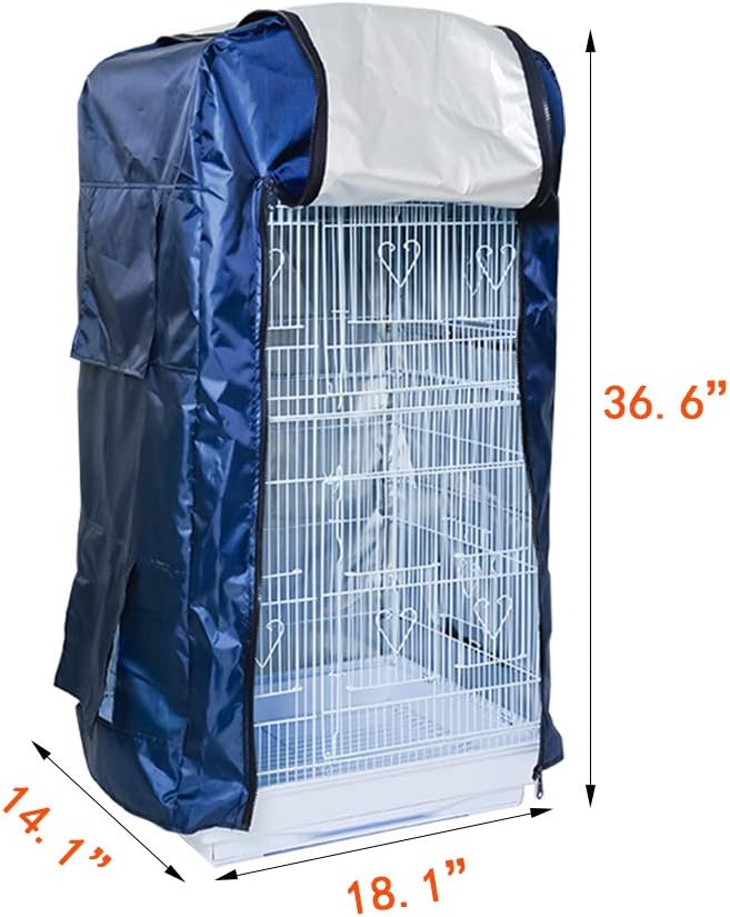 QBLEEV Bird Cage Covers, Large Birdcage Cover, Warm Windproof Waterproof Shell Shield for Square Cage Crate