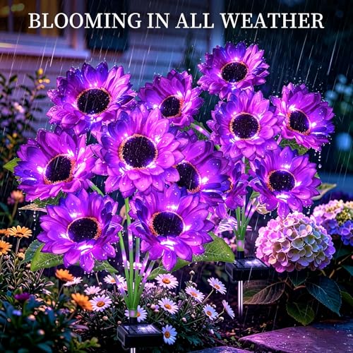 Solar Sunflower Lights 6 Pack with 36 Sunflower Solar Lights Outdoor Garden Decor