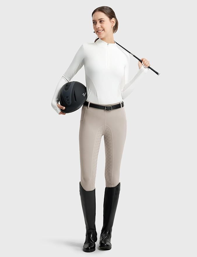 FitsT4 Sports Women's Full Seat Riding Tights Active Silicon Grip Horse Riding Tights Equestrian Breeches