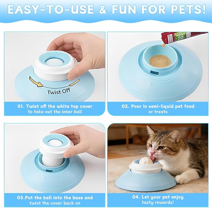 2026 New Lick Sphere Dog, Anxieties Relief Slow Feeder Dog Lick Ball Treat Dispenser, Non-Slip Licking Bowl, Enrichment Toys, Suitable for All Types of Dogs/Cats