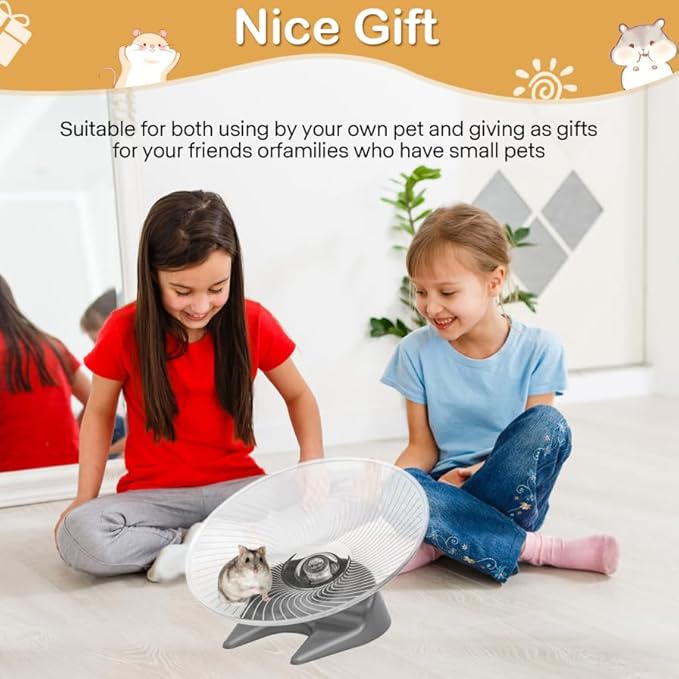 Hamster Flying Saucer Silent Running Exercise Wheel for Hamsters, Gerbils, Mice,Hedgehog and Other Small Pets Silent Running Wheel Hamster,Large
