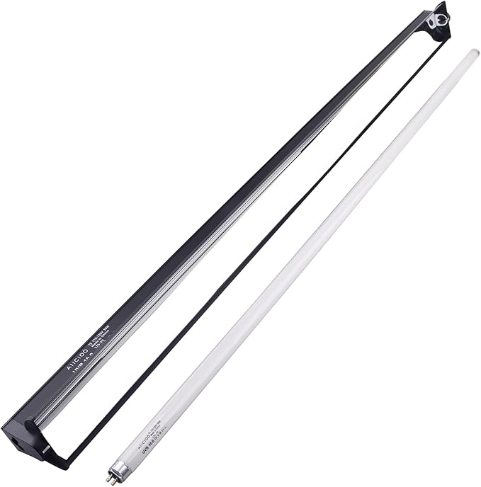 Aiicioo T5 UVB Lighting Combo Kit - Desert 10.0 Terrarium Hood Light Fixture & High Output T5 HO UVB Bulb for Reptiles Chameleon Gecko (34Inch 39W)