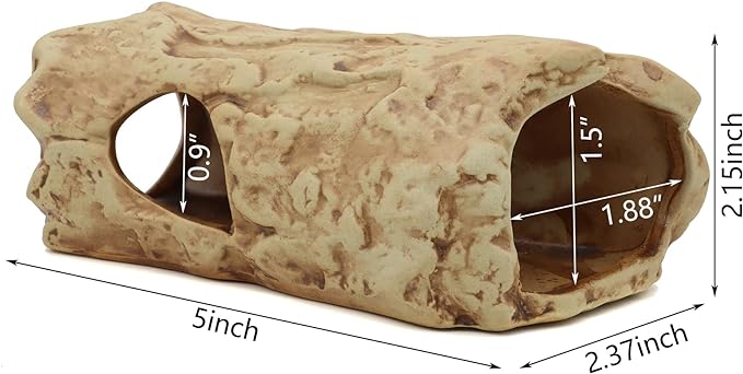 ALEGI Aquarium Decorations Log Betta Fish Tank Accessories Ceramic Cave, Betta Fish Toys Decor Hideout for Shrimp Cichlid Hiding Breeding
