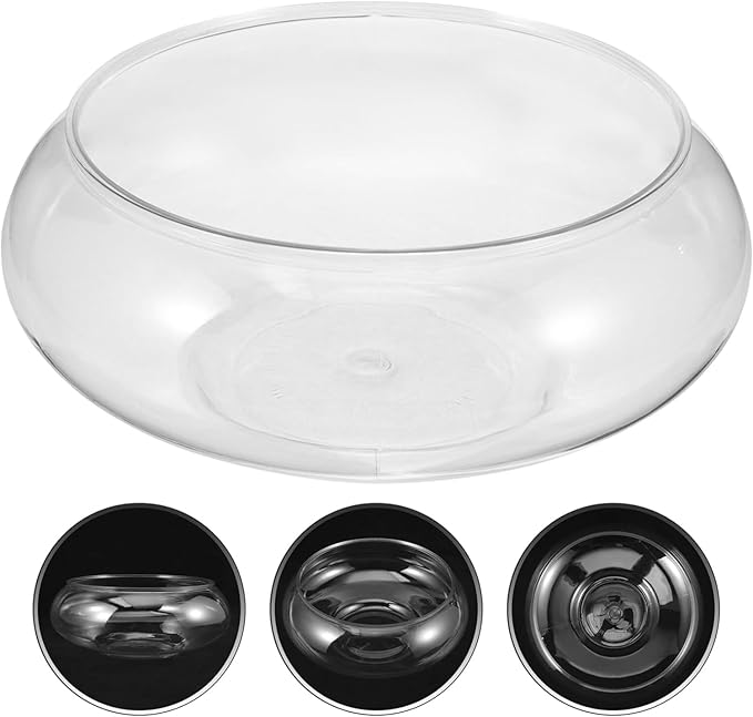 Clear Fish Bowl Vase Bubble Bowl Round Shallow Planter Terrarium Fish Bowl Aquatic Plant Pot Daffodil Pot Hydroponic Planter Fish Tank Aquarium Bowl