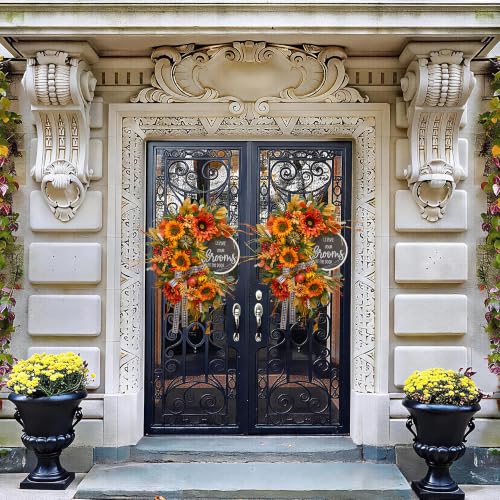Fall Wreaths for Front Door 24 Inch Outside
