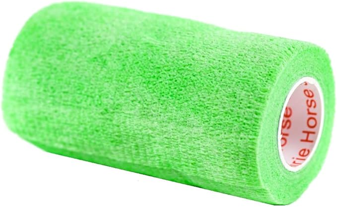 3 Inch Vet Wrap Tape Bulk (Neon Green) (Pack of 12) Self Adhesive Adherent Adhering Flex Bandage Grip Roll for Dog Cat Pet Horse