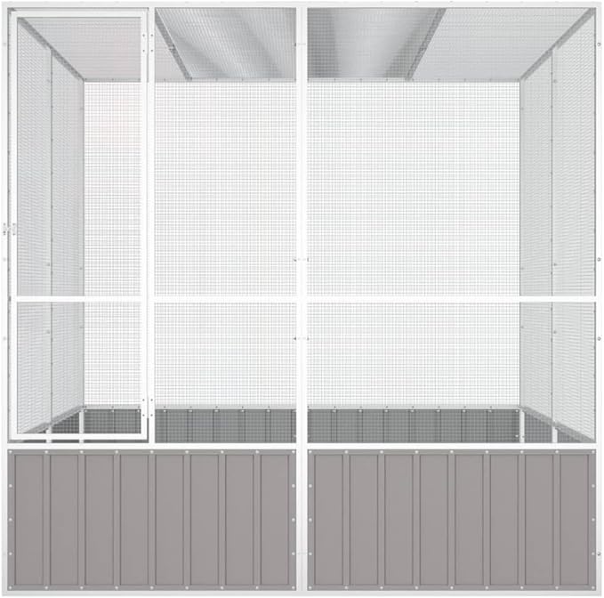 Steel Bird Cage, Large Flight King Bird Cage, Gray 84.1"x85.6"x83.3"