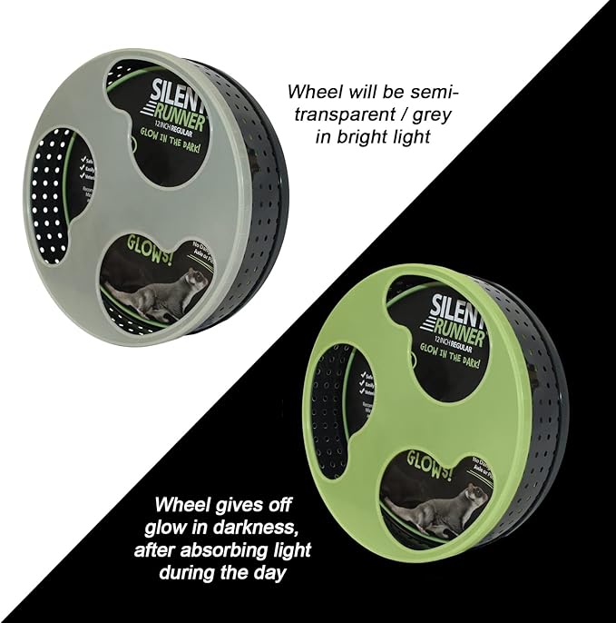 Silent Runner Glow Wheel - 12" Regular - Exercise Wheel (Wheel No Stand + AutoClean Track)