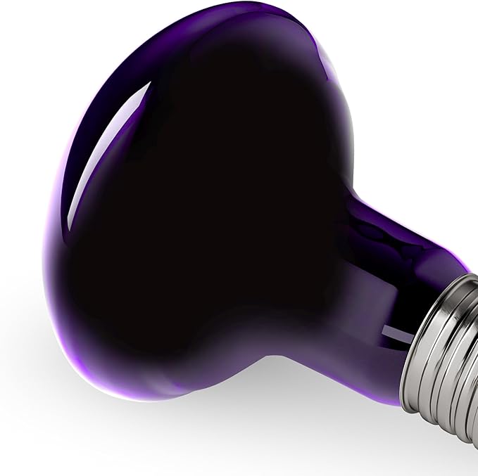 75W Reptile Night Light Bulb, UVA Heat Lamp – Simulated Natural Moonlight Purple Basking Bulb for Bearded Dragon, Lizard, Snake, Turtle, Chameleon, Amphibians, Aquarium & Terrarium Use