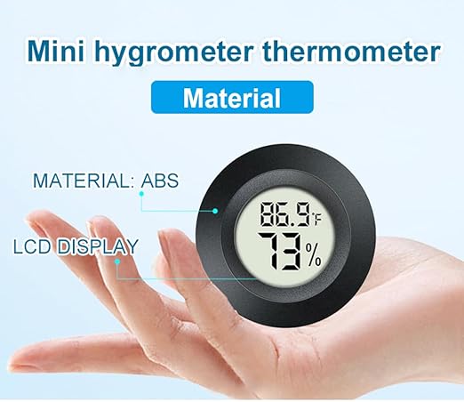 4 Pack Hygrometer Thermometer Digital Humidity Meter Indoor/Outdoor Humidity Monitor Reptile Thermo-Hygrometer for Greenhouse Humidors Terrarium Jars, Fahrenheit (℉) /Celsius(℃) (4)