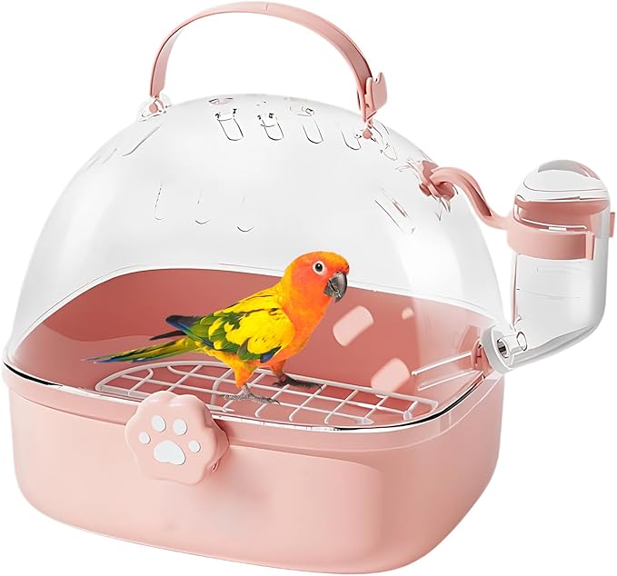 Parrot Carrier - Travel Bird Cage with Water Bottle, Parrot Travel Cage | Breathable Pet Bird Carrying Accessory for Hedgehog Chinchillas Lovebirds Cockatiels Budgies Macaws Parakeet