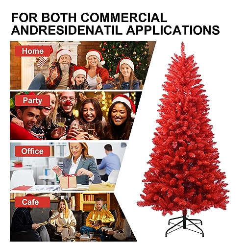 6ft Red Artificial Christmas Tree