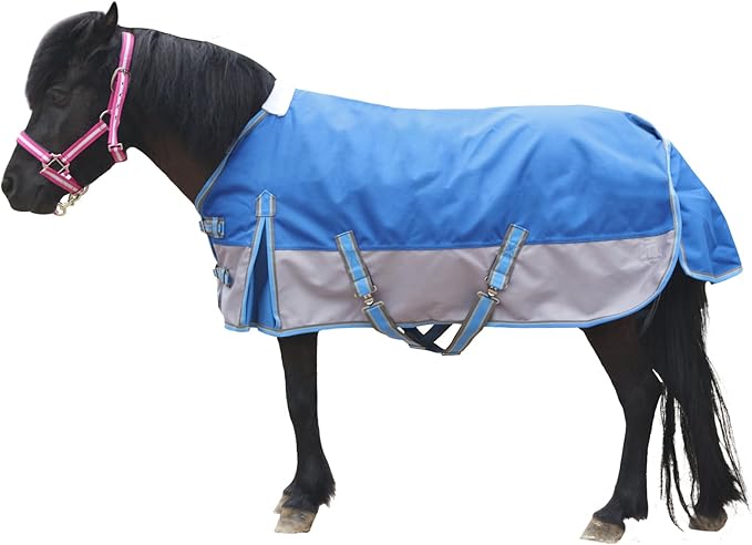 Mini Horse/Pony/Foal/Miniature Size 36"-51" Lightweight Waterproof & Breathable 1200 Denier Turnout Blanket with No Filling RoyalBlue 45"
