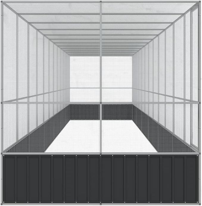 Steel Aviary with Extension, Large Bird Cage with Lockable Door, Aviary Spacious and Versatile Cage Ideal for Parakeets, Parrots, Lovebirds, Cockatiels, Pigeons, 490.6"x81.5"x83.5",-285