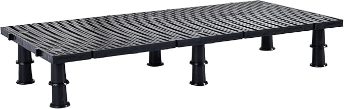 ALEGI Plastic Grid Divider Tray Egg Crate Louvre Aquarium Fish Tank Bottom Isolation with Bracket (4pcs Black)
