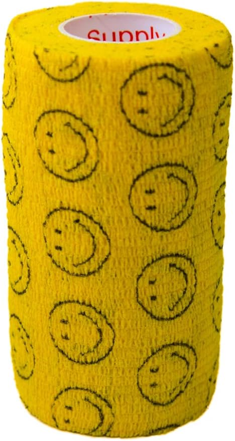 Prairie Horse Supply 3 Inch Vet Wrap Tape Bulk (Assorted Patterns) (Pack of 6) Self Adhesive Adherent Adhering Flex Bandage Grip Roll Dog Cat