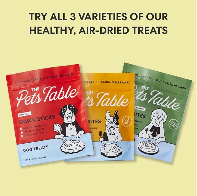 The Pets Table Lamb Limited Ingredient Diet Air-Dried Healthy Dog Treats, 8-Ounce Bag