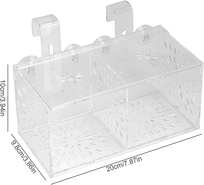 Acrylic Transparent Fish Tank, Breeding Isolation Box Aquarium Hatchery Incubator Holder with Screw Reinforcement, Convenient Use Comes with Isolation Board for Fish Breeding
