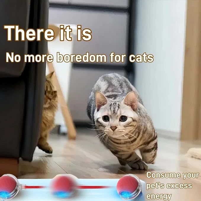 Interactive Cat Toys for Indoor Cats, Agility Move Cat Balls,Motion Activated Cat Balls, Cat Toys for Bored Indoor Cats (Pink)