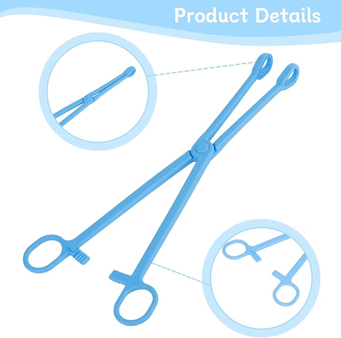 RUIAN 9.64in Reptile Feeding Clip, Plastic Tongs, Safe, Comfortable, for Tortoise, Lizard & More，Clip Reptile Plastic Tweezers Tongs