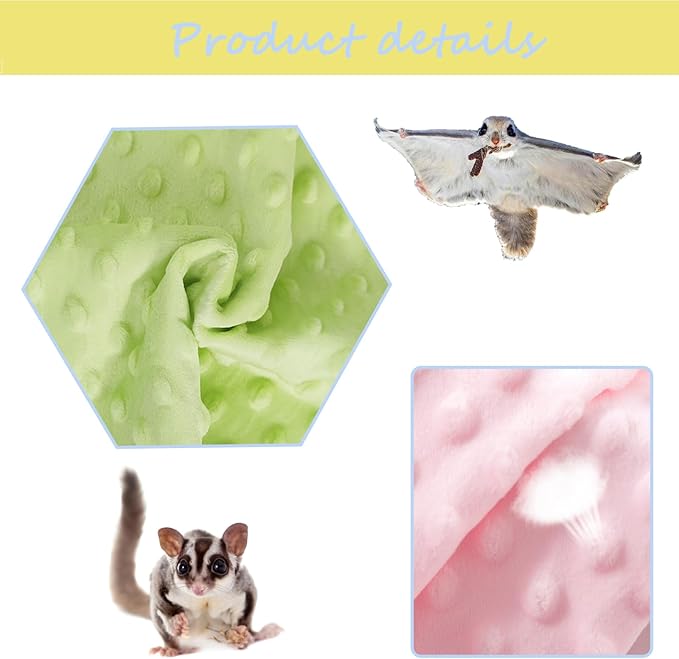 2 Pcs Sugar Glider Bonding Pouch Carrier Bag Sling Small Animal Carry Pouch with Adjustable for Hamster Gerbil Gliders Ferret Hedgehog Small Pets(Random Colors)