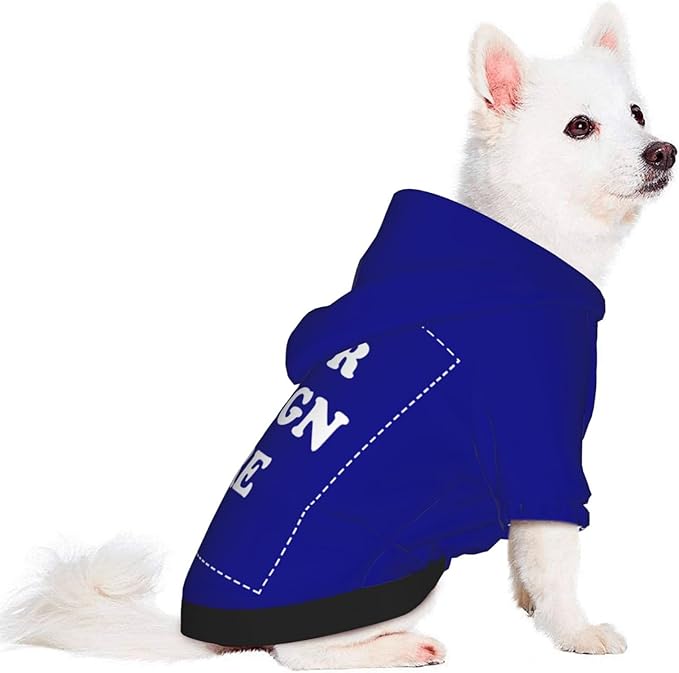 Personalized Dog Hoodie, Custom Dog Costumes for Small Dogs, Holiday Happy Dog Clothes Football Pet Shirt Sweater with Name Number for Girl/Boy Cats/Kitten, Blue, XL