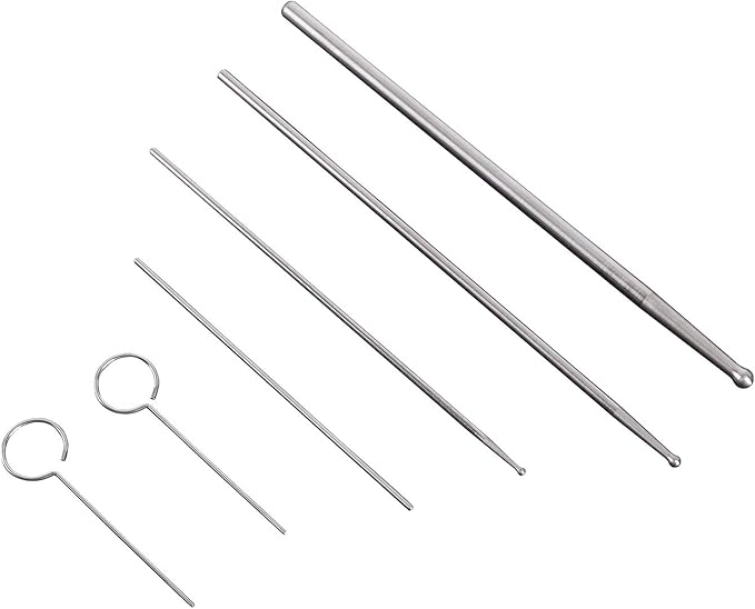 REPTI ZOO Snake Probe Kit 6 Pieces Round Ball Tip Professional Reptiles Snake Sexing Kit Probes Set