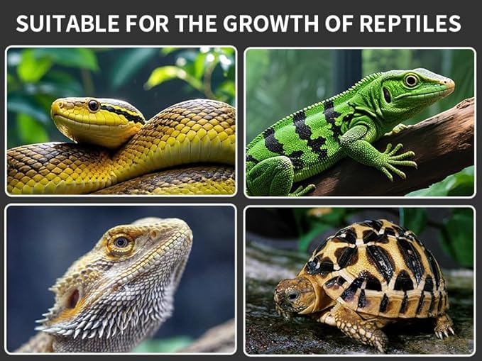 LED UVB Light for Reptiles, 16 inch UVA UVB Reptile Light Fixture with 4 Auto Ferguson Zone Modes & Dimming, 15W Aluminum Smart Habitat Lamp for Bearded Dragons, Turtles, Snakes, Leopard Geckos