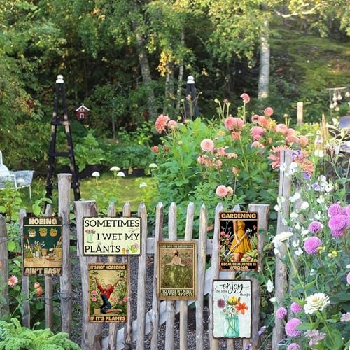 Garden Metal Signs For Outside Garden Wall Art Outdoor Patio Sign Vintage Flower Tin Sign Enjoy The Little Things Funny Garden Signs Decorative Outdoor Farmer Market Decor 8x12 Inch