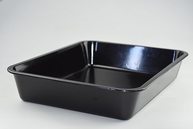 OMEM Reptile Food Bowl Large Water Dish, Wood Plate, Bowl Turtles (M=31.5 * 23.8 * 4.7, Black)