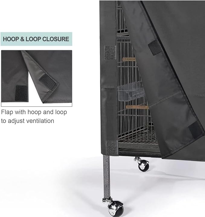 Parrot Cage Cover Breathable,Black Out Lightweight Washable Dust Proof Hood for Lovebird Canary Conure Cockatiel Parakeet Pet Night